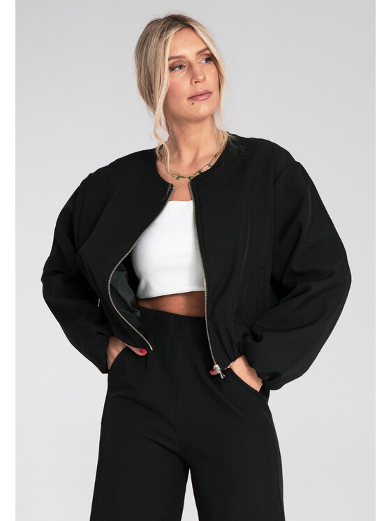FIGL FIGL Kurtka bomber M1198 Czarny Regular Fit