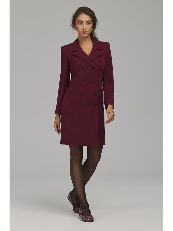 NIFE NIFE Sukienka wieczorowa S299 Bordowy Fitted Fit