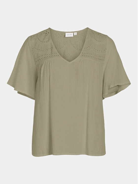 Vila Vila T-shirt Mesa 14092019 Zelena Regular Fit