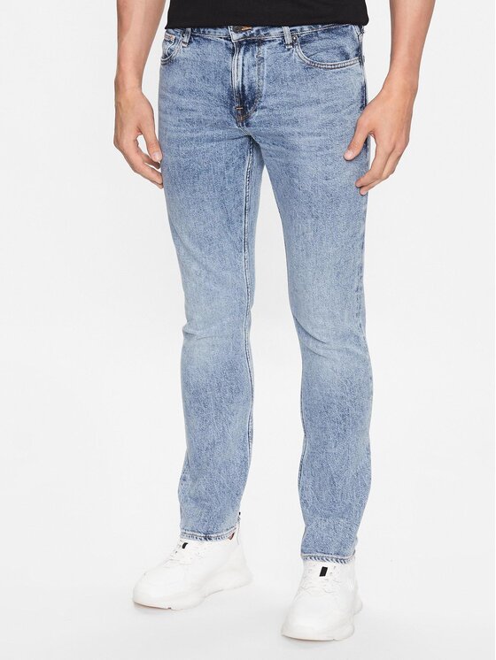 GUESS Jeans Uomo Slim Tapered - Lavaggio Distrutto Con Tasche 5 Tasche