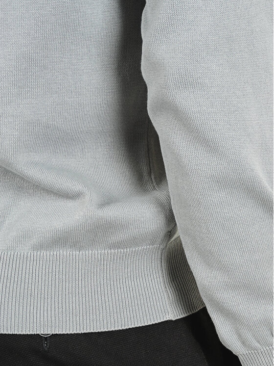 Evenemen Evenemen Sweter Round Neck Grey Szary Slim Fit