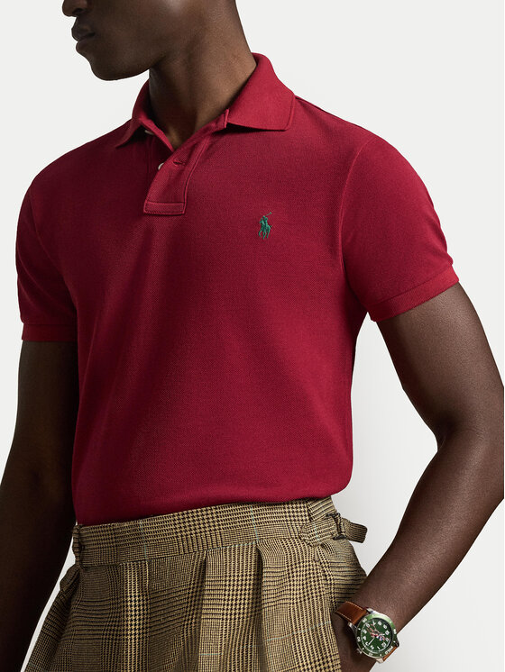 Polo Ralph Lauren Polo Ralph Lauren Polo 710536856501 Czerwony ciemny Slim Fit