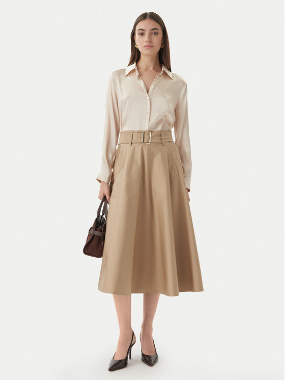 Marella Marella Φούστα σε γραμμή Α Tappeto 2613101101 Μπεζ Regular Fit