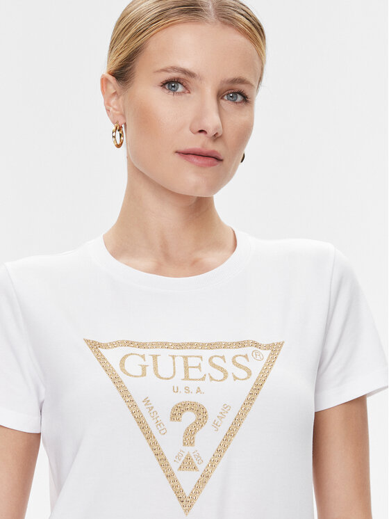 Guess Guess Футболка W4RI69 J1314 Білий Regular Fit