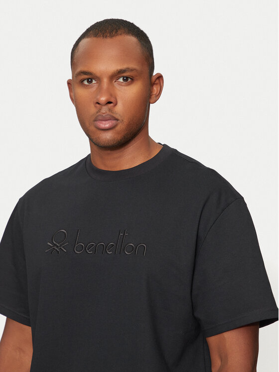 United Colors Of Benetton T Shirt 3MI6U109O Schwarz Oversize Modivo