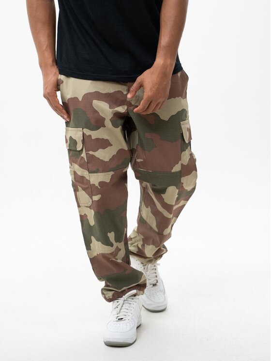 Jigga Wear Jigga Wear Spodnie cargo Spodnie Bojówki Rip-Stop Taktyczne Outdoor Militarne Moro Męskie Zielone Brązowe Camo M Khaki Regular Fit