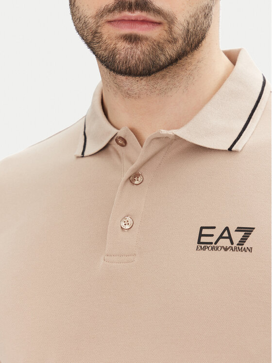 EA7 Emporio Armani EA7 Emporio Armani Polo 8NPF16 PJVUZ U6155 Beżowy Slim Fit