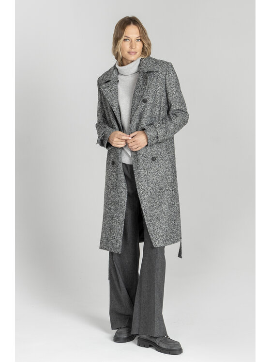 Deni Cler Milano Deni Cler Milano Płaszcz W-DC-8061-E5-C6-96-1 Szary Regular Fit