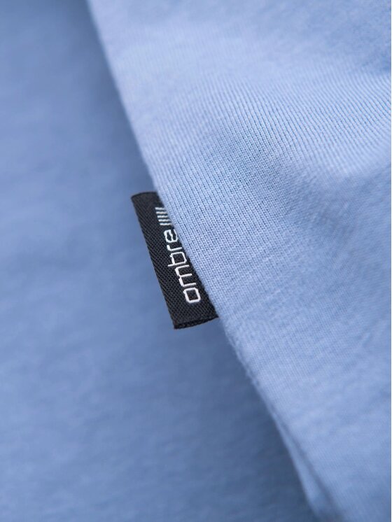 Ombre Ombre T-Shirt OM-TSBS-0237 Niebieski Regular Fit