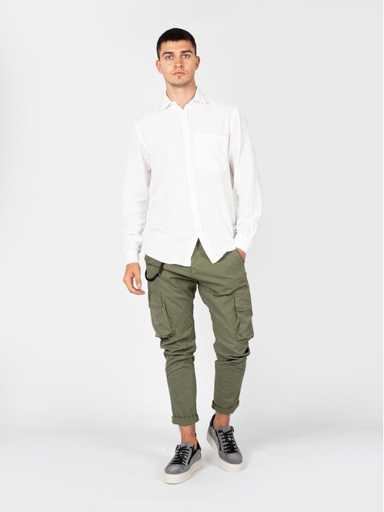 Spodnie materiałowe, rozmiar 52, Khaki, P24032CR4036