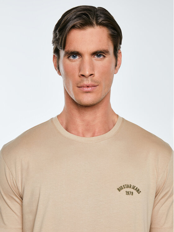 BIG STAR BIG STAR T-Shirt VINCER Beżowy Basic Fit
