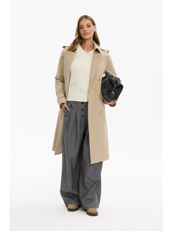 Deni Cler Milano Deni Cler Milano Spodnie materiałowe T-DC-5285-F5-40-80-1 Szary Loose Leg