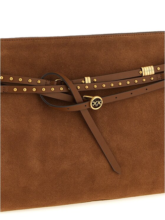 PINKO PINKO Torebka Brown Cowhide Shoulder Brązowy