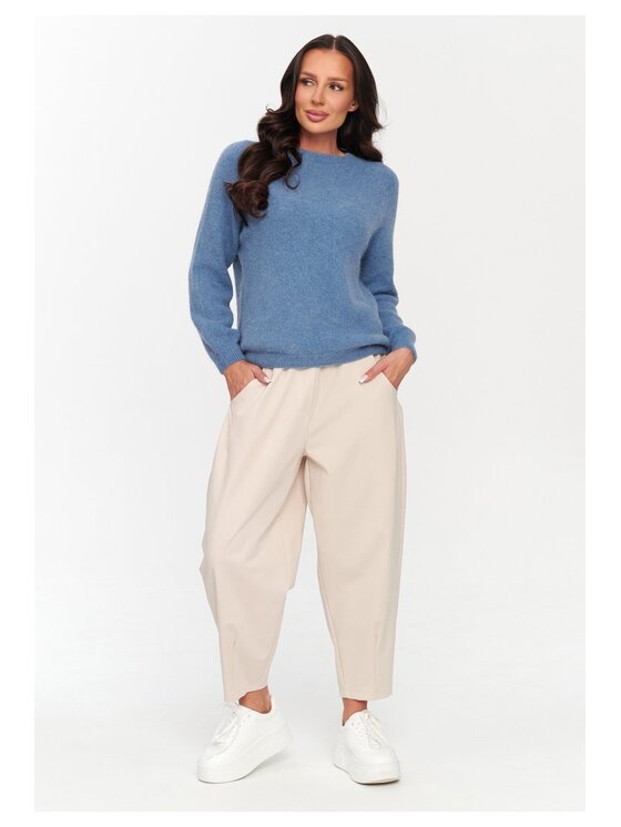 Makadamia Makadamia Sweter C80 Granatowy Loose Fit