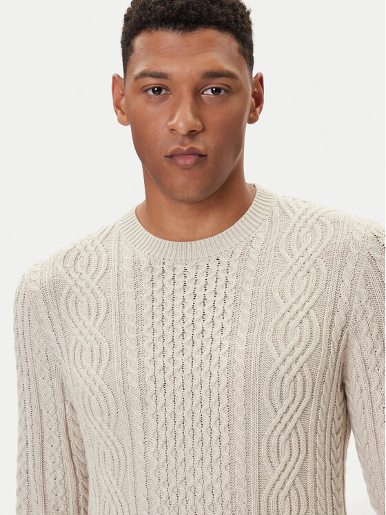 Jack & Jones Jack & Jones Sweter Blusean 12283486 Beżowy Regular Fit