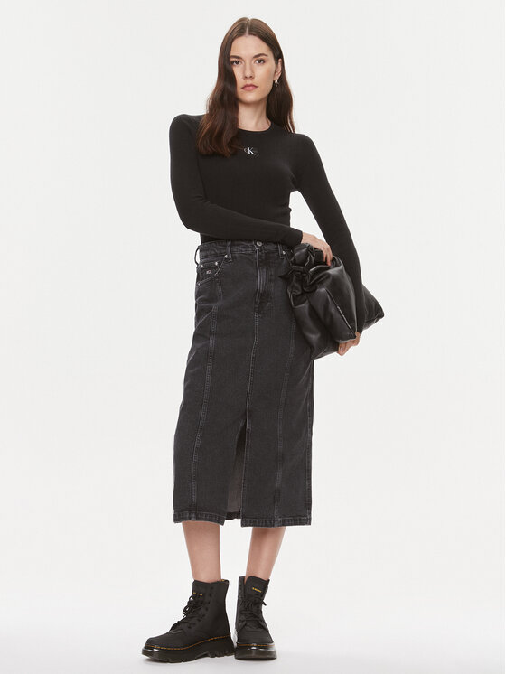 Tommy Jeans Tommy Jeans Φούστα τζιν Claire DW0DW17700 Μαύρο Regular Fit