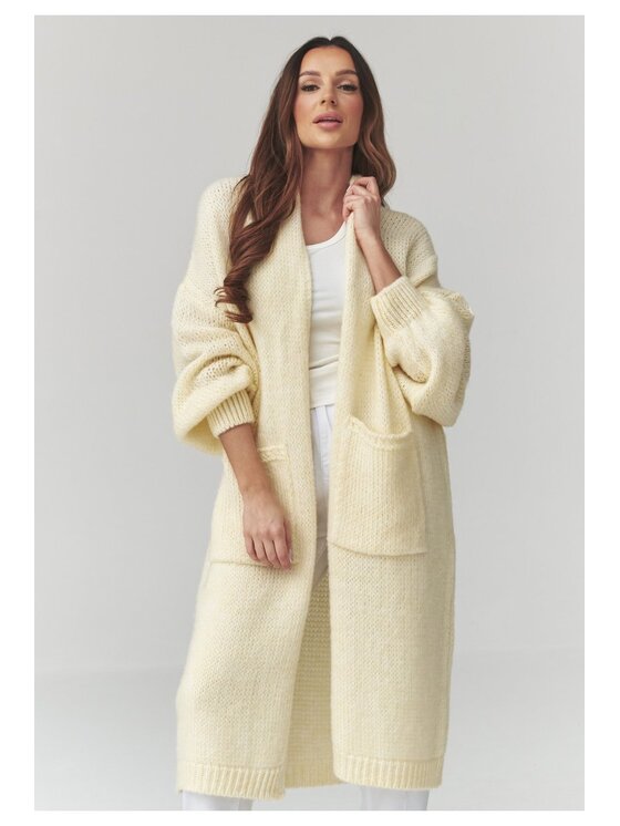 Makadamia Makadamia Sweter S172 Żółty Loose Fit