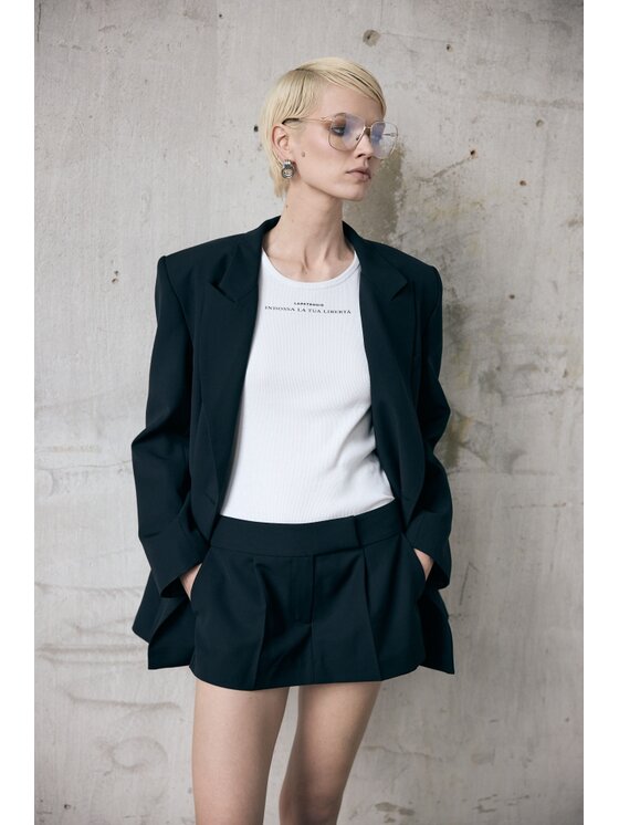 Laretaggio Laretaggio Szorty materiałowe Paccio wool shorts Czarny Perfect Fit