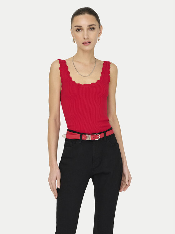 JDY JDY Топ Nanna 15290585 Червоний Slim Fit