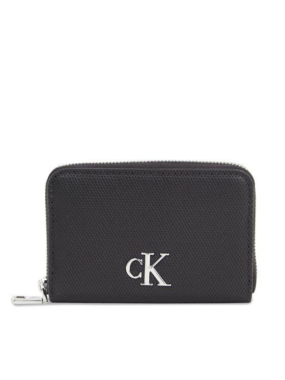 Portofel Mic de Damă Calvin Klein Jeans Minimal Monogram M Zip Around T K60K611970 Negru