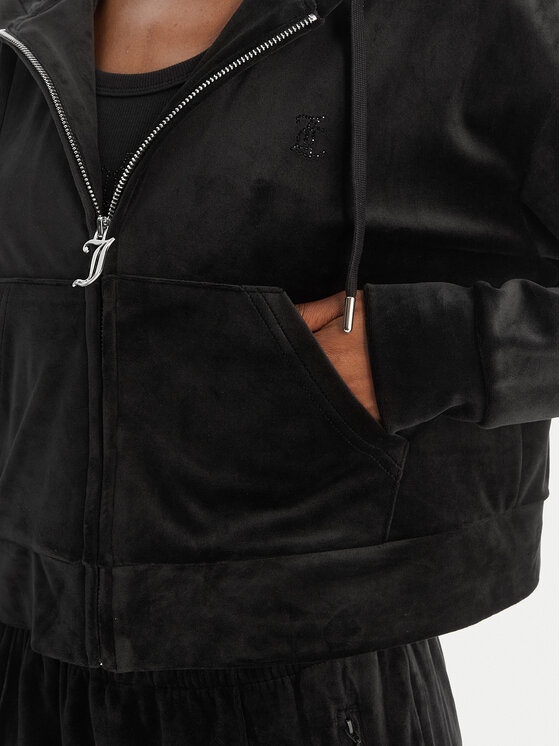 Juicy Couture Juicy Couture Džemperis ar kapuci Iccle JCWAS126304 Melns Oversize