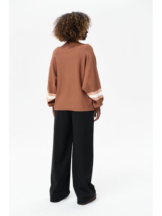 blue shadow blue shadow Sweter Rasel Brązowy Regular Fit