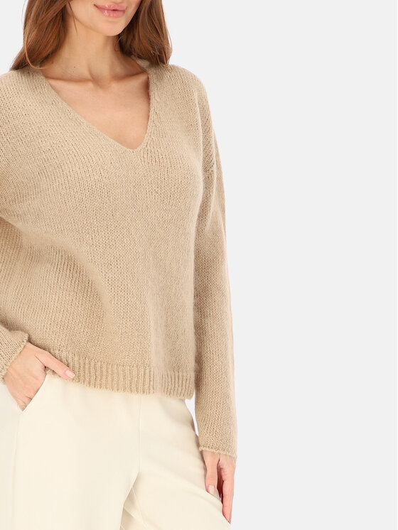L’AF L’AF Sweter Nelli Beżowy Regular Fit