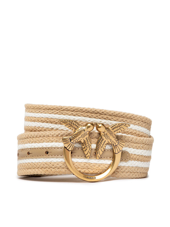 PINKO Pinko Dámský pásek Love Navy Belt H4 PE 22 PLT01 1H211W Y86X Béžová