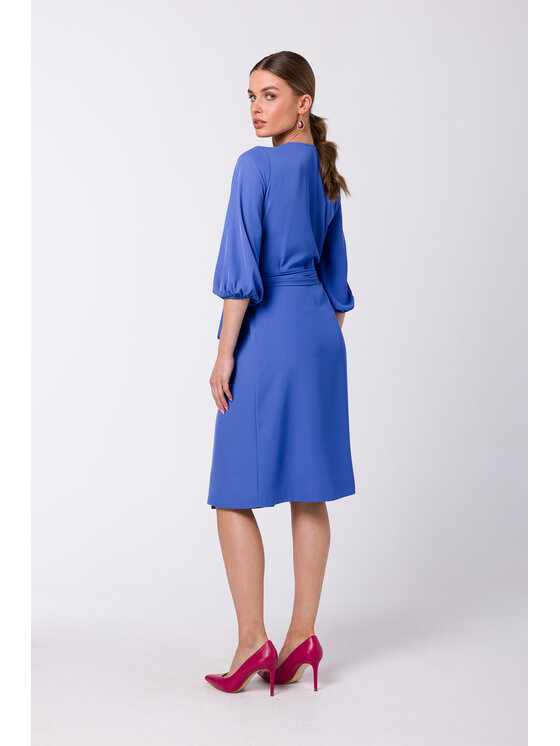 Stylove Stylove Koktejlové šaty S340 Modrá Regular Fit