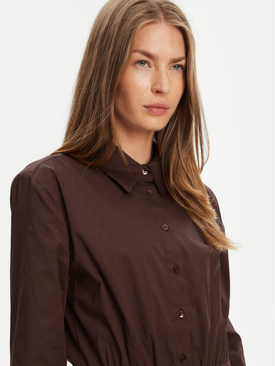 STAUD STAUD Rochie tip cămașă Rocco R25S2112PO Maro Regular Fit