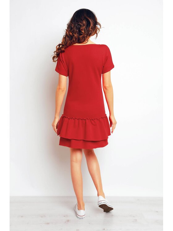 Infinite You Infinite You Sukienka letnia M094 Czerwony Basic Fit