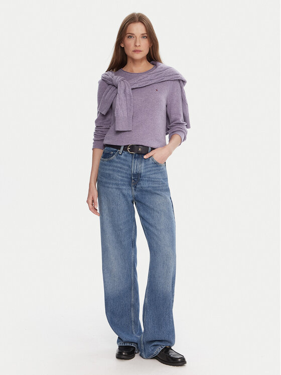 Tommy Hilfiger Tommy Hilfiger Džemper WW0WW40264 Ljubičasta Regular Fit