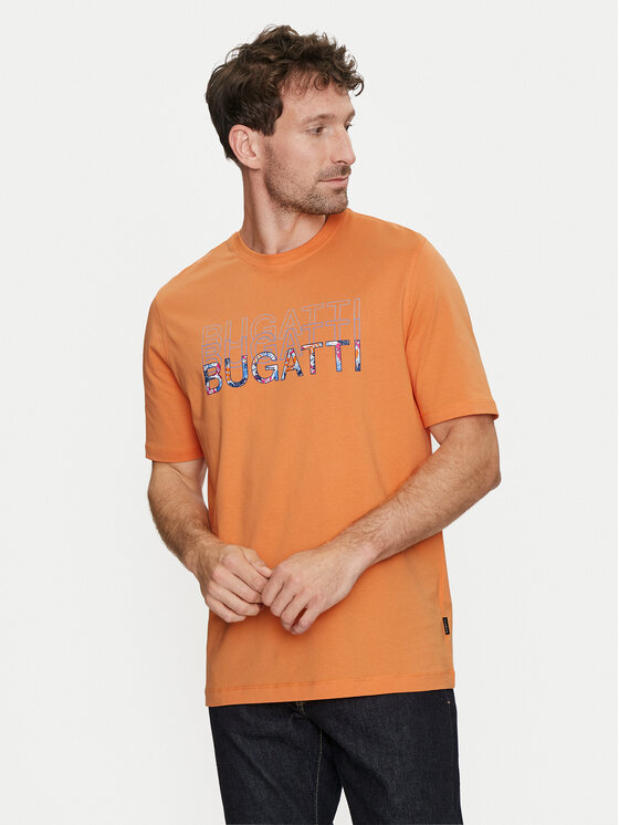 Bugatti Bugatti Marškinėliai 8350 55043A Oranžinė Regular Fit