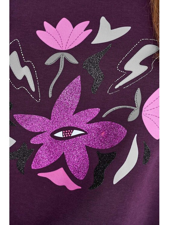 NAOKO NAOKO Bluza Purple Rain Różowy Regular Fit