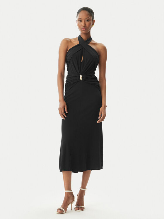Elisabetta Franchi Rochie cocktail AB-719-52E2-V560 Negru Regular Fit