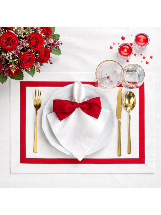 Roseberry Home Roseberry Home Obrus Red Stripes Czerwony