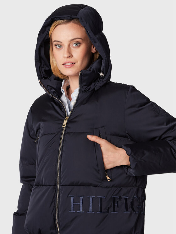 Tommy Hilfiger Tommy Hilfiger Daunenjacke Sateen WW0WW36062 Dunkelblau Regular Fit
