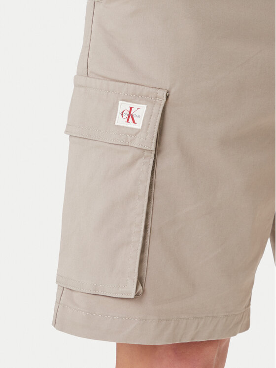 Calvin Klein Jeans Calvin Klein Jeans Kratke hlače iz tkanine LV04RB618G Rjava Regular Fit