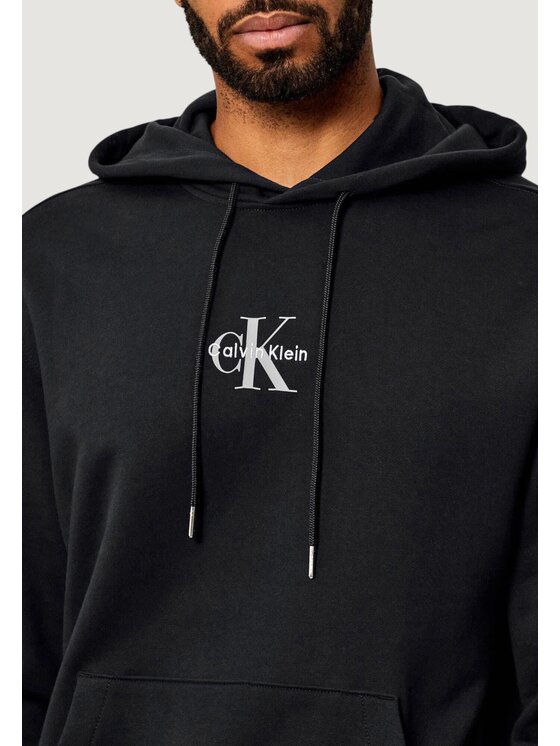 Calvin Klein Jeans Calvin Klein Jeans Džemperis LS EU 350TERRY MICRO MONOLOGO HO Juoda Casual Fit