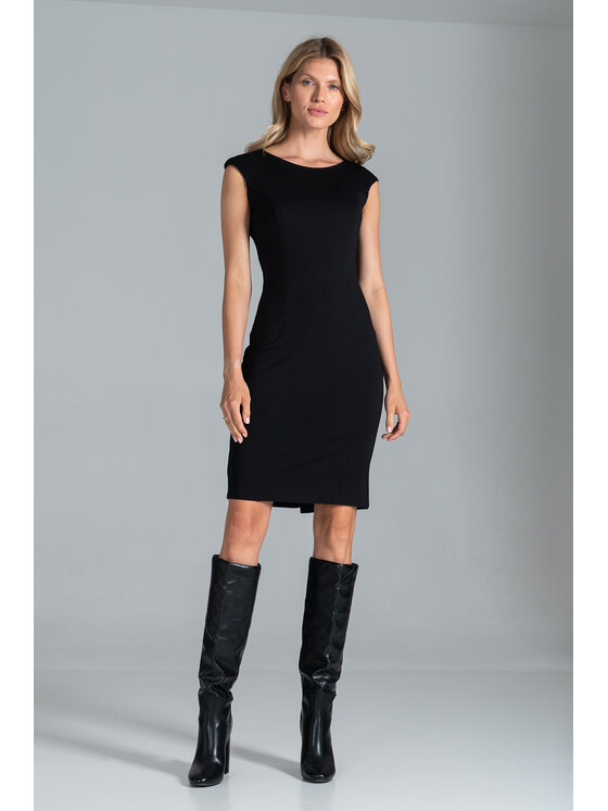 FIGL FIGL Sukienka M834 Czarny Slim Fit