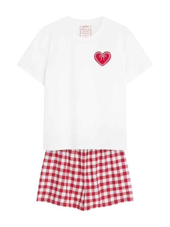 Esotiq Esotiq Piżama 45870 Biały Regular Fit