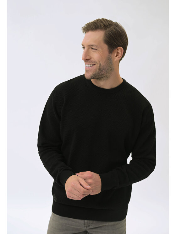 Volcano Volcano Sweter S-REMI Czarny Regular Fit