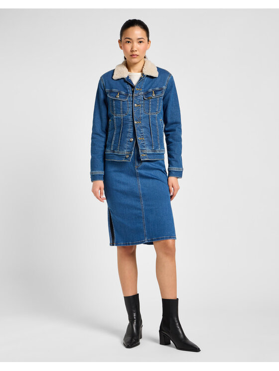 Lee Lee Spódnica SKIRT Niebieski Slim Fit