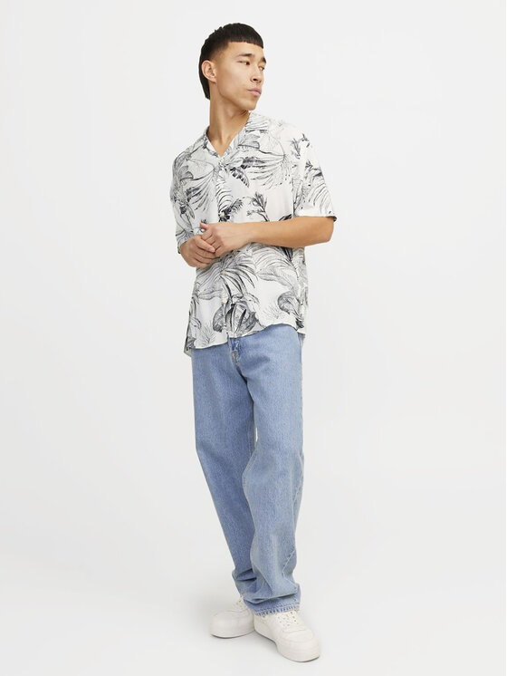 Jack & Jones Jack & Jones Särk Monochrome Resort 12249210 Valge Relaxed Fit