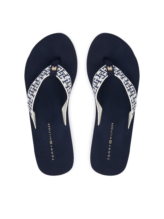 Tommy Hilfiger Tommy Hilfiger Infradito Wedge Summer Sandal Mono FW0FW09698 Blu scuro