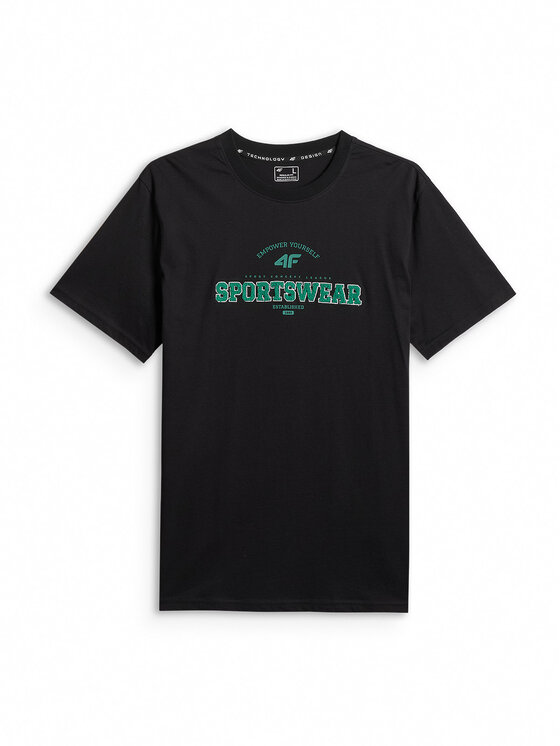 4F 4F T-Shirt SPORTS CLUB Czarny Regular Fit