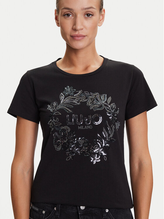 Liu Jo Sport Liu Jo Sport T-särk TF5162 JS923 Must Regular Fit