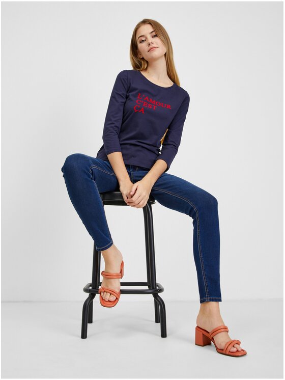 Orsay Orsay T-Shirt 179060526000__XS Granatowy Regular Fit