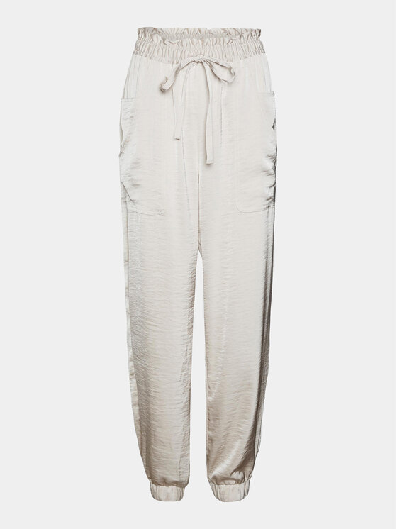 Vero Moda Kalhoty z materiálu Marys 10300405 Écru Loose Fit