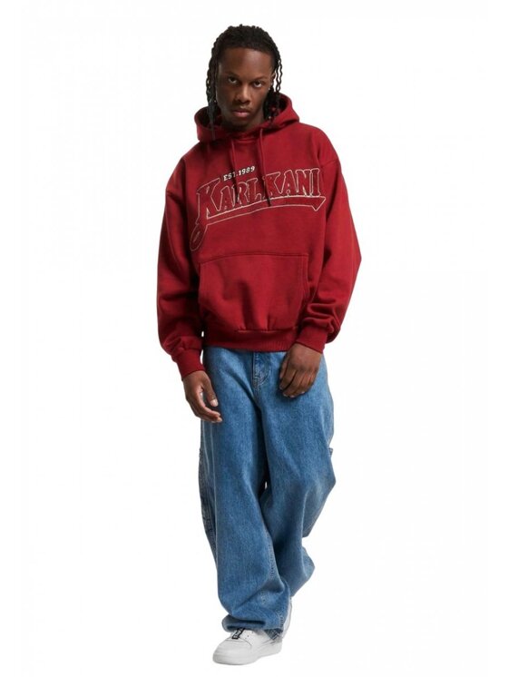 Karl Kani Karl Kani Felpa TREKKING OS HOODIE Bordeaux Regular Fit